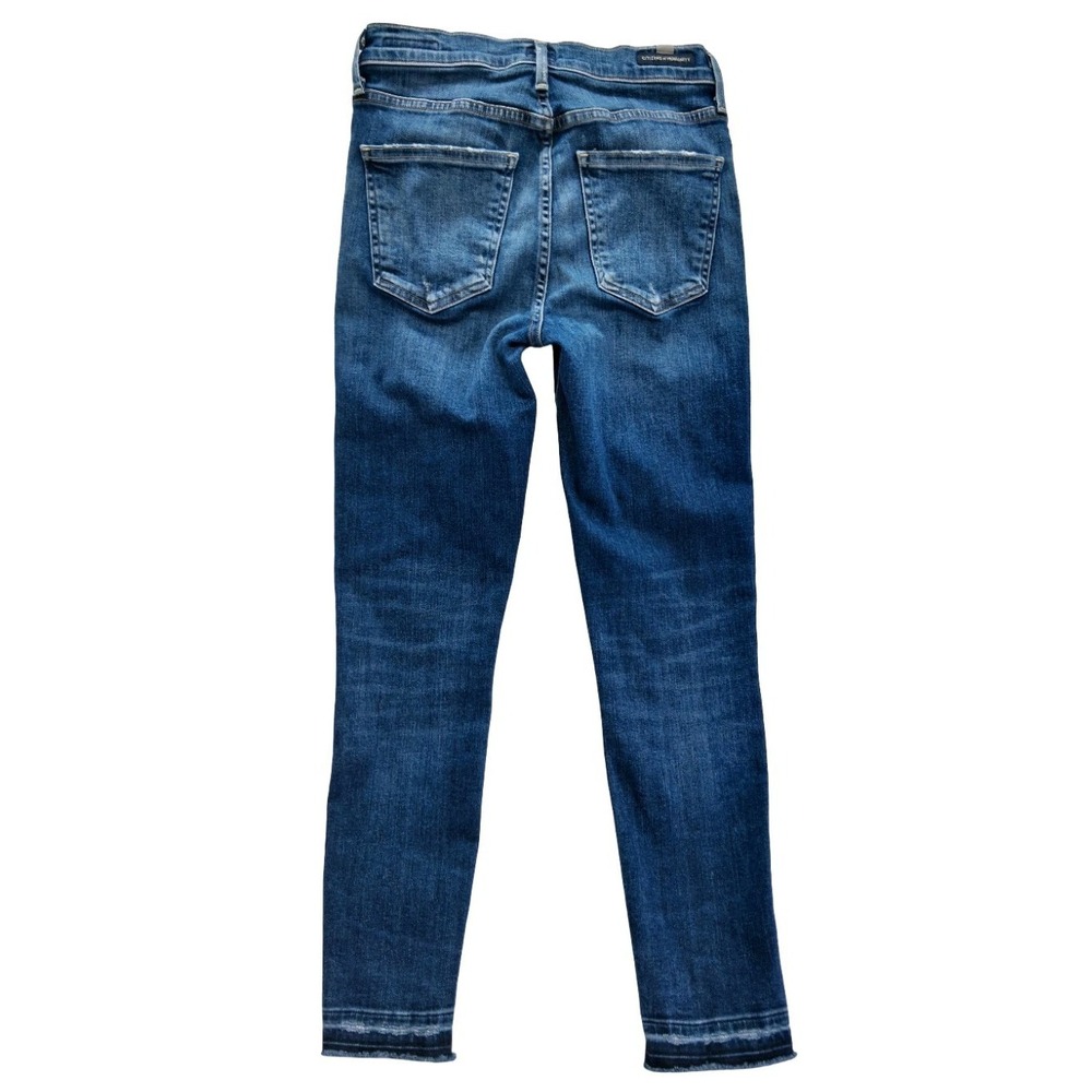 Citizens Of Humanity Jeans Womens 26 X 25 Blue Mid Rise Skinny Stretch Raw Hem - Picture 7 of 10